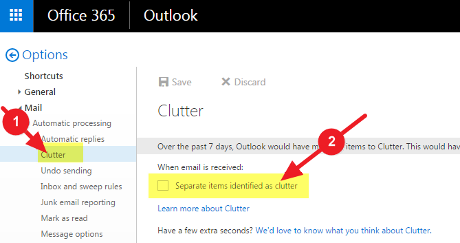 get rid of clutter folder in outlook for mac 2011